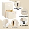 ZACHVO 18 Inch Deep 2 Drawer Cream Metal Mobile Filing Cabinet for Letter-Size with Lock, Home Office Storage - 2 of 4