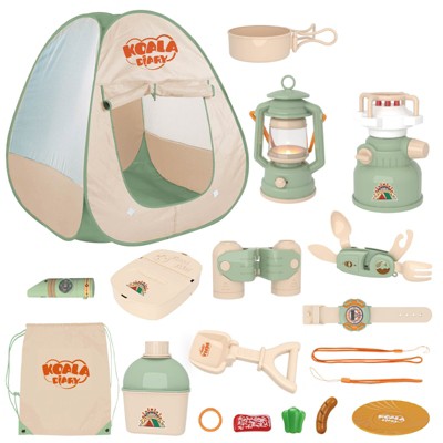 Contixo Kids Camping Set, 18-Piece Play Tent & Accessories, Ages 3-8, Indoor/Outdoor