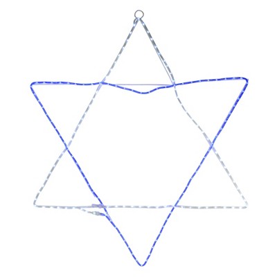 Vickerman 72" Blue and White LED Rope Light Star of David Hanukkah Decor
