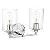 Elegant Lighting Mayson 2 light Chrome and Clear Bath Sconce - 3 of 4