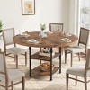 47-Inch Round Dining Table for 4 with 1.59-Inch Thick Board,Kitchen Table,Dinner Table with Storage Shelves & Roman Metal Legs for Dining Room,Kitchen - 2 of 4