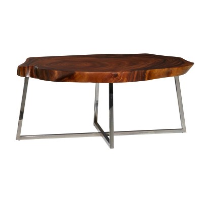 Contemporary Stainless Steel Coffee Table Brown - Venus Williams Collection