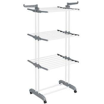 Heavy Duty 3 Tier Laundry Rack- Stainless Steel Clothing Shelf For