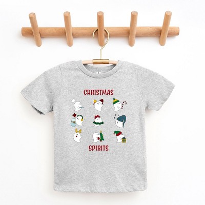 The Juniper Shop Christmas Spirits Red Words Toddler Short Sleeve Tee