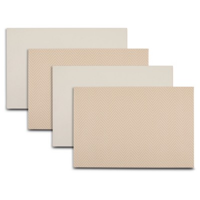 Dainty Home Chevron Reversible Premium Vegan Leather 12" x 18" Placemats Set of 4