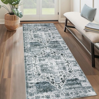 Area Rug Vintage Distressed Rug Machine Washable Rugs for Living Room Bedroom