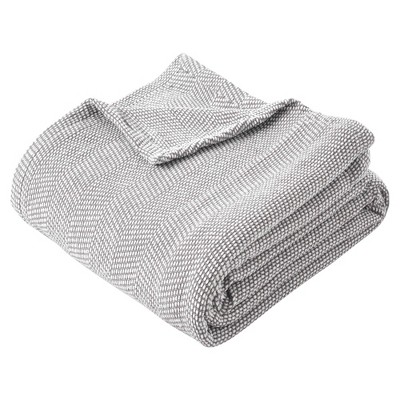 Chenille Herringbone Soft Textured Medium Weight Cotton Blanket by Blue Nile Mills