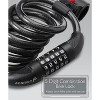 Fosmon Bike Lock Cable 5 Digit Combination Code (6FT), Flexible Self Coiling Steel Bike Chain Lock, Bicycle Lock for Easy Storage - image 3 of 4