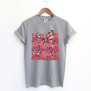 Simply Sage Market Women's Coquette Mama Leopard Short Sleeve Garment Dyed Tee - 1 of 4