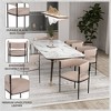 LeisureMod Upholstered Dining Chair with Open-Back Design and Powder-Coated Iron Frame Cyril Collection - 4 of 4