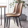 VYNXARIA A set of 4 modern medieval style restaurant cushioned side chairs, equipped with soft cushions and black metal legs,Brown - 2 of 4