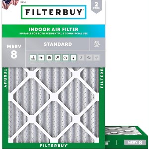 Filterbuy 10x17x2 Air Filter (2-Pack), Pleated MERV 8 Dust Defense Replacement Outer Filters for WEN 3410 / 90243-027-2  Filtration System - 1 of 4