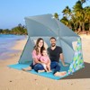 Gymax Beach Umbrella Tent UPF50+ Sun Protection Pop up Sunshade Umbrella w/ Outdoor Sun Shelter Tent for Beach Camping Yard - 3 of 4