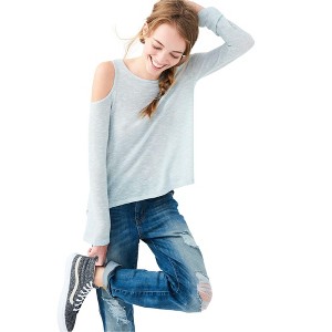Aeropostale Womens Cold Shoulder Knit Blouse - 1 of 2