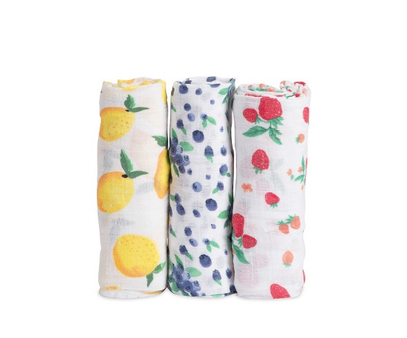 Little Unicorn Cotton Muslin Swaddle 3pk - Berry Lemonade