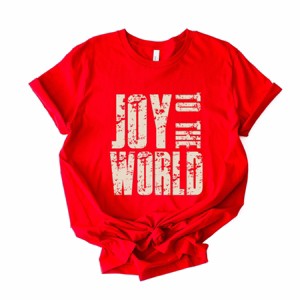 Joy To The World Block Distressed - Women's Short Sleeve Graphic T-Shirt - 1 of 4