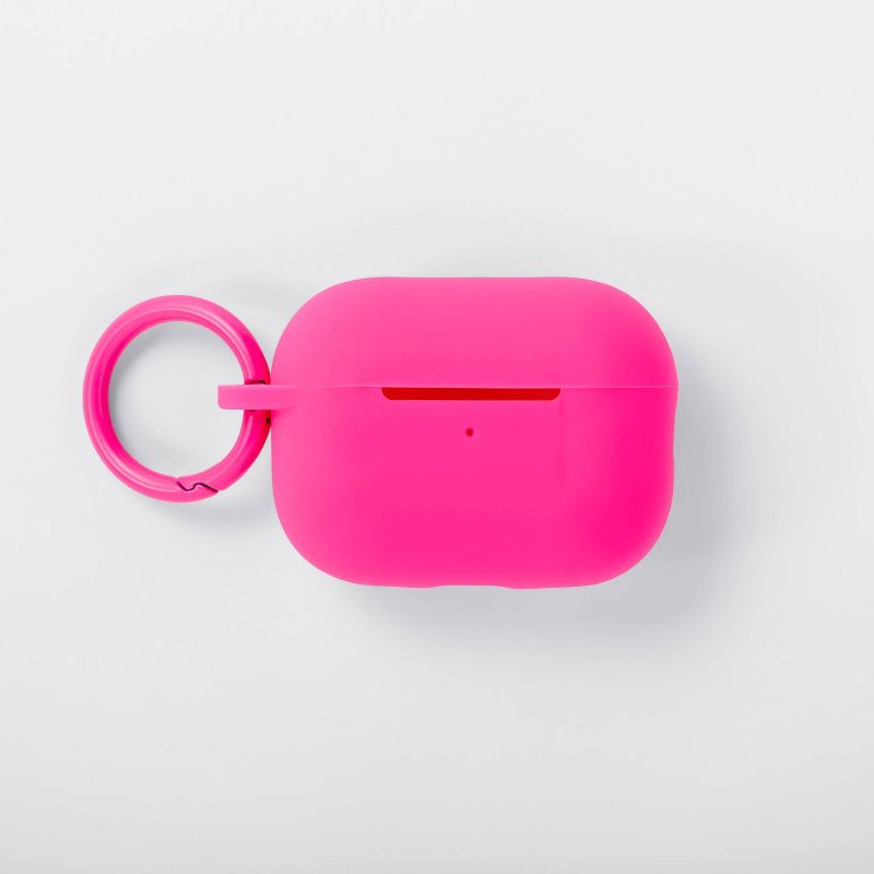Apple AirPods Pro (1/2 Generation) Recycled Silicone Case with Clip - heyday&#8482; Neon Pink, 1 of 5