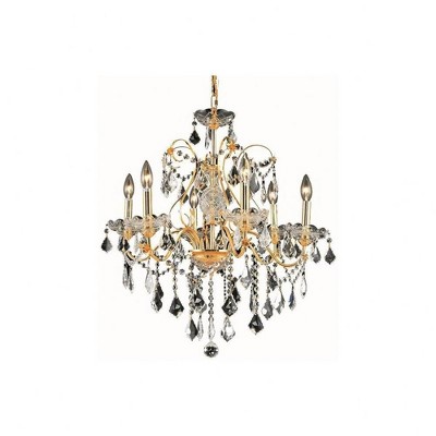 Elegant Lighting St. Francis 6 light Gold Chandelier Clear Royal Cut Crystal
