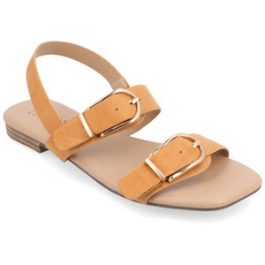 Journee Collection Womens Twylah Low Stacked Heel Sling Back Sandals - 1 of 4