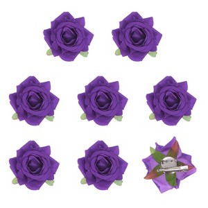 Unique Bargains Durable Velvet Cloth Flower Hair Clips Brooches 8 Pcs - 1 of 4