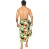 HAPPY BAY Men's Beach Holidays Cover Up Summer Long Sarong Wrap Beachwear Vacation Cover-Up Lava Lava for Men One Size Green, Floral - 3 of 3