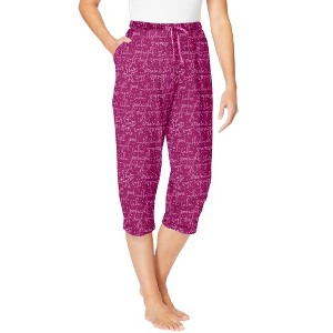 Dreams & Co. Plus Size Knit Sleep Capri - 1 of 4