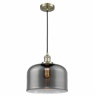 Bell - 1 Light Cord Hung Mini Pendant In Industrial Style-8 Inches Tall and 12 Inches Wide