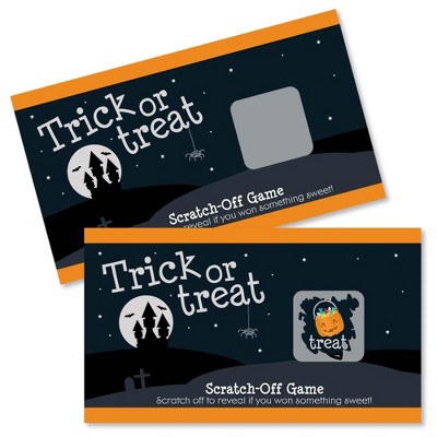 Big Dot of Happiness Trick or Treat - Halloween Party Game Scratch Off Cards - 22 Count