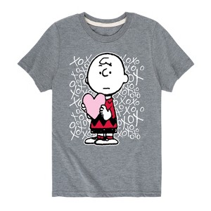 Boys' - Peanuts - Charlie Brown Xoxo Short Sleeve Graphic T-Shirt - 1 of 4