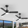 Airsurfer 42 Inch Black Wood Ceiling Fan, Quiet DC Motor Indoor Outdoor Ceiling Fans With Lights Remote Control - 2 of 4