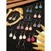 Hicarer 12 Pairs Faux Druzy Drop Earrings Crystal Pendant Dangle Multicolor Stainless Steel Earrings for Women - 4 of 4