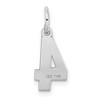 Black Bow Jewelry 14k White Gold, Jersey Collection, Small Number 4 Pendant - 3 of 4