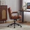 Racxily Office Chair,Mid Back Home Office Desk Task Chair with Wheels and Arms Ergonomic PU Leather Computer Rolling Swivel Chair with Padded Armrest - 4 of 4