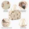 Itopfox Large Quilted Floral Makeup Bag, Cotton Travel Cosmetic Organizer with Top Handle, Multi-Layer Toiletry Pouch for Women and Girls - 3 of 4