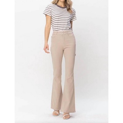 Judy Blue Women's High Waist Classic Flare Jeans - Cotton Denim With Zipper Closure