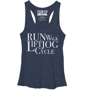 Women's CHIN UP Run Walk Lift Jog Cycle Racerback Tank Top - 1 of 3