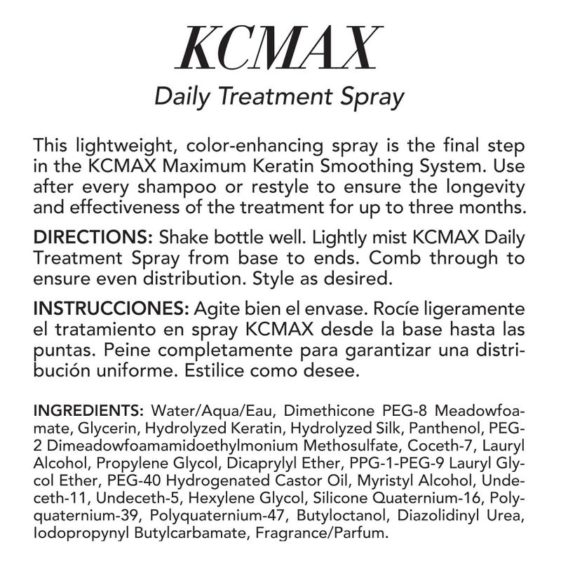 Keratin Complex KCMAX Daily Treatment Spray (5 oz) Maintain Hair Salon Fresh Results for 3 Months, 2 of 4