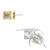 Adornia 14k Gold Plated Renaissance Flower Crystal White Mother of Pearl Earrings - 2 of 3