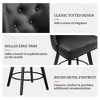 Arceso 26" Swivel Counter Height Bar Stools, Modern Bar Stools with Back and Metal Round Footrest, Solid Wood Legs, Linen Fabric Upholstered Barstools - 4 of 4