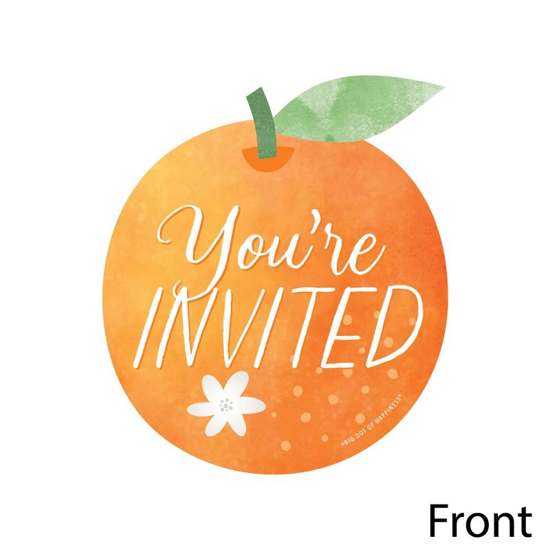 Big Dot of Happiness Little Clementine - Shaped Fill-In Invitations Orange Citrus Baby Shower or Birthday Party Invitation Cards with Envelopes 12 Ct, 3 of 8