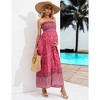 Maternity Sleeveless Smocked Dress Summer Casual Strapless Floral Tube Top Maxi Dress Photoshoot Baby Shower - 4 of 4
