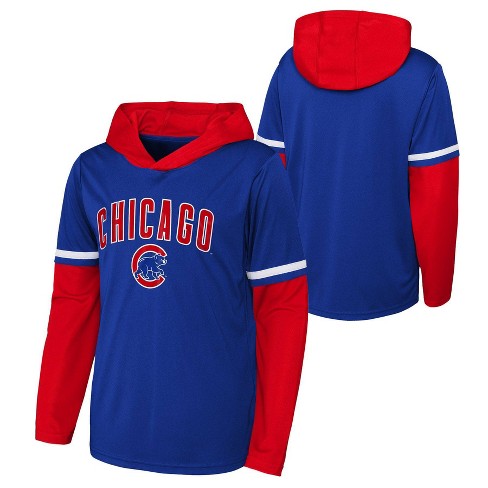 Mlb Chicago Cubs Boys' Long Sleeve Twofer Poly Hooded Sweatshirt : Target