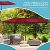 Kumasinova 15ft Large Patio Umbrella with Crank Handle,Double-Sided Outdoor Umbrella with Wind Vent,Beach Umbrella for Pool&Backyard,Red - 4 of 4