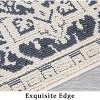 Washable Non-Slip Rug, Vintage Medallion Floral Doormat & Accent Carpet, Low-Profile Textured Living Room Bedroom Kitchen Runner, Office Home Decor - 4 of 4