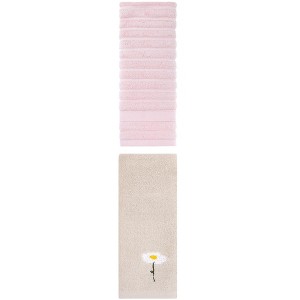 REGALWOVEN Pure Cotton Soft Absorbent Hand Towel Set for Bathroom 14" x 30"/13" x 30" 2 Pcs - 1 of 4