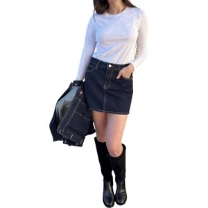 Women's Harley Denim Mini Skirt - JUST BLACK DENIM - 1 of 4