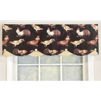 Cockadoodle Petticoat 3" Rod Pocket Window Valance 50" x 15" Black by RLF Home
