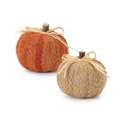 Melrose Braided Fabric Pumpkin (Set of 2)
