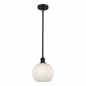 White Mouchette - 1 Light Stem Hung Mini Pendant In Modern Style-10 Inches Tall and 8 Inches Wide - 1 of 1