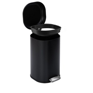 8 Gallon Step Trash Can, Stainless Steel Square Garbage Bin with Soft-Close Lid, Foot Pedal, No Inner Bucket, Odor Control - 1 of 4